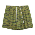 Green Tiger Stripe Camo Pattern Print Mesh Shorts