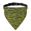 Green Tiger Stripe Camo Pattern Print Over The Collar Dog Bandana