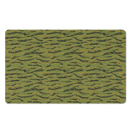 Green Tiger Stripe Camo Pattern Print Polyester Doormat