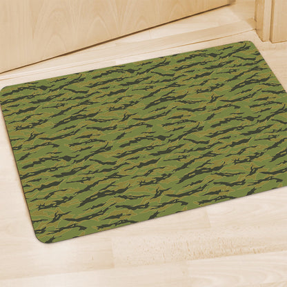 Green Tiger Stripe Camo Pattern Print Polyester Doormat