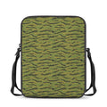 Green Tiger Stripe Camo Pattern Print Rectangular Crossbody Bag