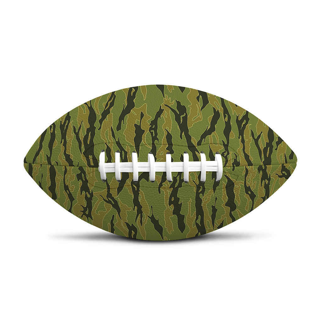 Green Tiger Stripe Camo Pattern Print Rugby Ball