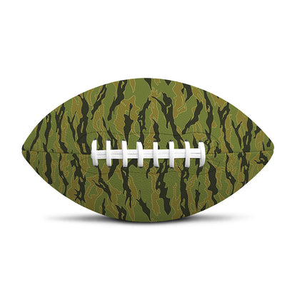 Green Tiger Stripe Camo Pattern Print Rugby Ball