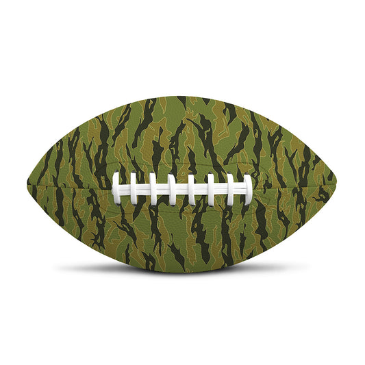 Green Tiger Stripe Camo Pattern Print Rugby Ball
