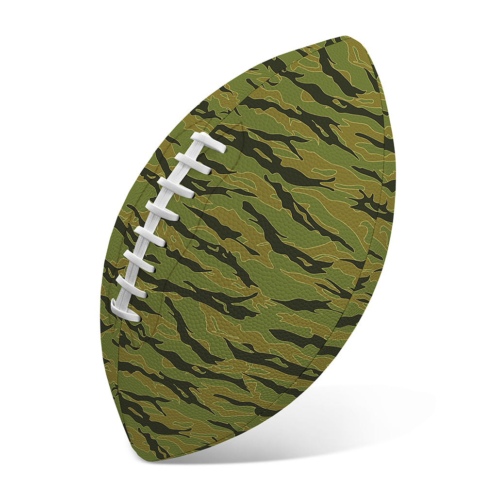 Green Tiger Stripe Camo Pattern Print Rugby Ball