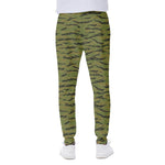 Green Tiger Stripe Camo Pattern Print Scuba Joggers