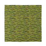 Green Tiger Stripe Camo Pattern Print Silk Bandana