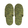 Green Tiger Stripe Camo Pattern Print Slippers