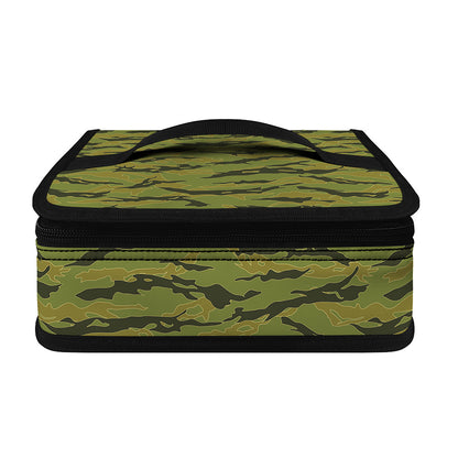 Green Tiger Stripe Camo Pattern Print Small Lunch Bag