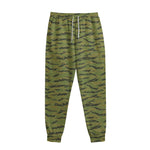 Green Tiger Stripe Camo Pattern Print Sweatpants