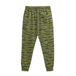 Green Tiger Stripe Camo Pattern Print Sweatpants