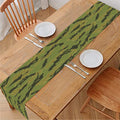 Green Tiger Stripe Camo Pattern Print Table Runner