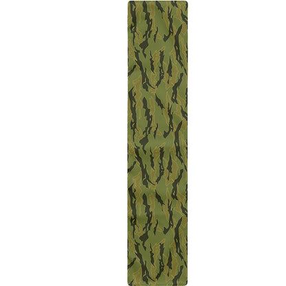 Green Tiger Stripe Camo Pattern Print Table Runner