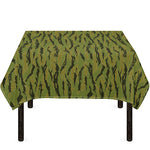 Green Tiger Stripe Camo Pattern Print Tablecloth
