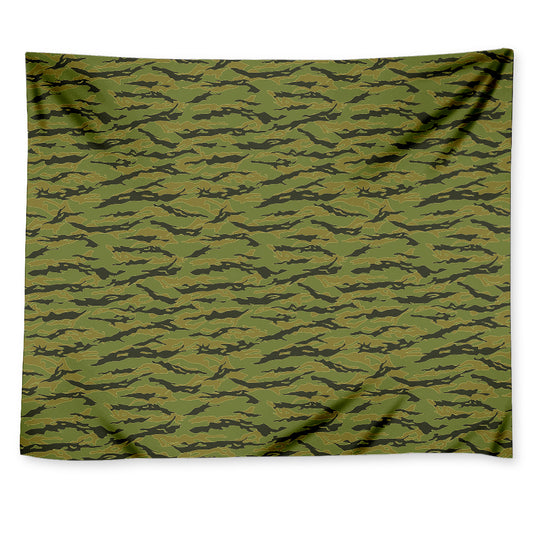 Green Tiger Stripe Camo Pattern Print Tapestry