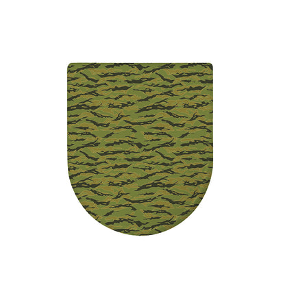 Green Tiger Stripe Camo Pattern Print Toilet Lid Cover