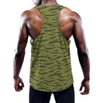 Green Tiger Stripe Camo Pattern Print Training Tank Top