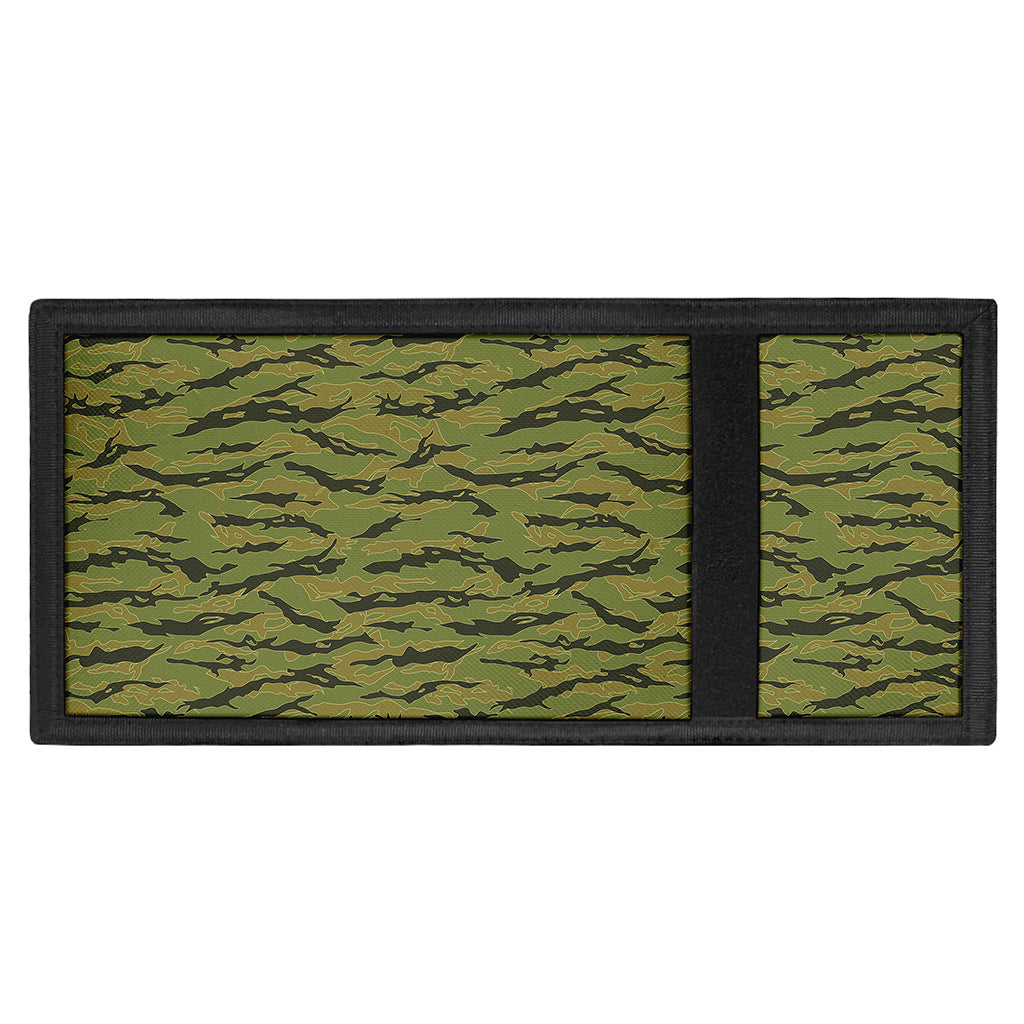 Green Tiger Stripe Camo Pattern Print Trifold Wallet
