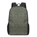 Green Tiger Stripe Camouflage Print 17 Inch Backpack