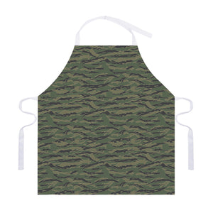 Green Tiger Stripe Camouflage Print Adjustable Apron