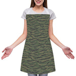 Green Tiger Stripe Camouflage Print Adjustable Apron