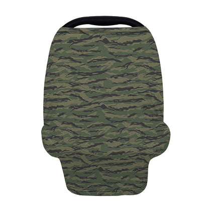 Green Tiger Stripe Camouflage Print Baby Seat Cover