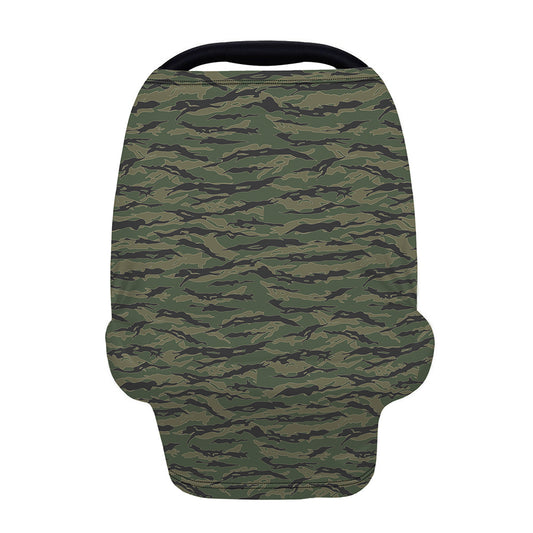Green Tiger Stripe Camouflage Print Baby Seat Cover
