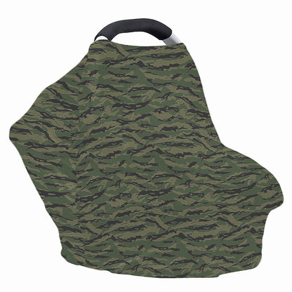 Green Tiger Stripe Camouflage Print Baby Seat Cover