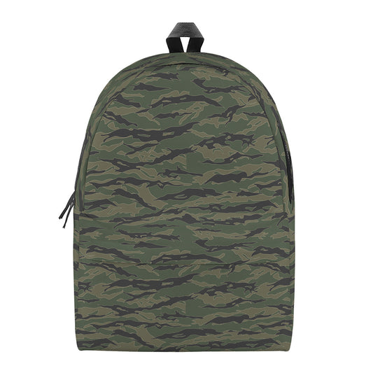Green Tiger Stripe Camouflage Print Backpack