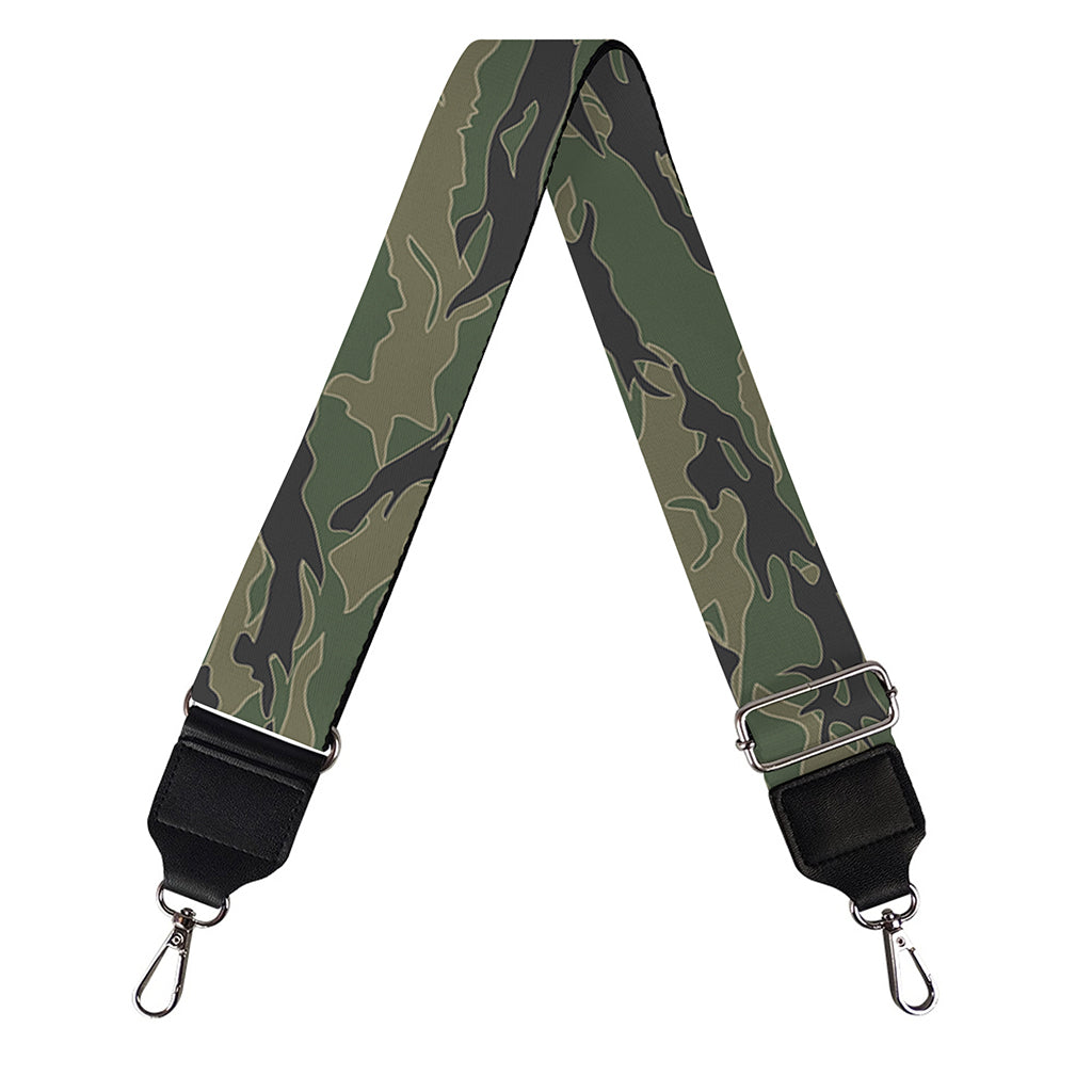 Green Tiger Stripe Camouflage Print Bag Strap