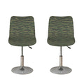 Green Tiger Stripe Camouflage Print Bar Stool Covers