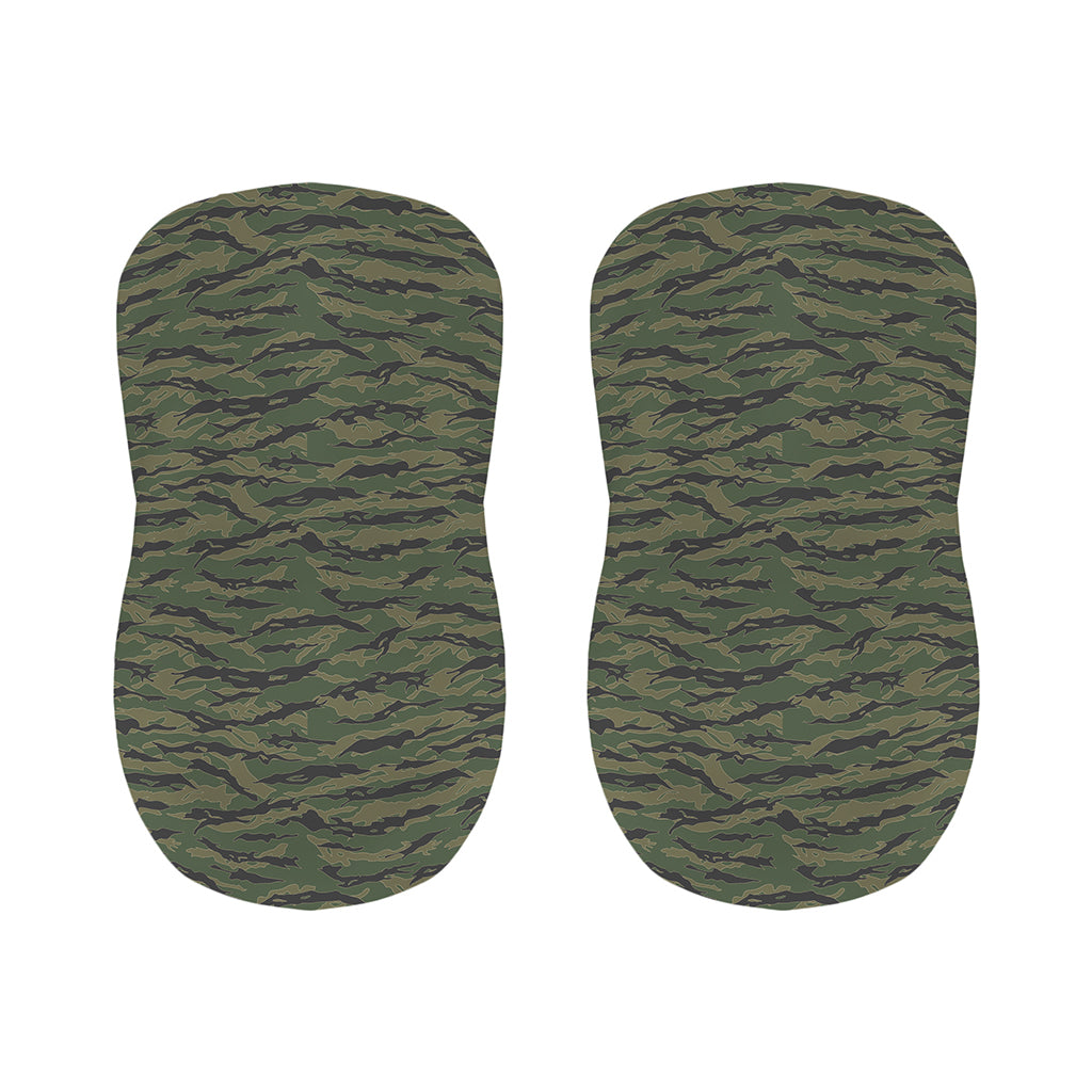 Green Tiger Stripe Camouflage Print Bar Stool Covers