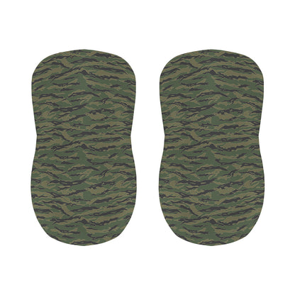 Green Tiger Stripe Camouflage Print Bar Stool Covers