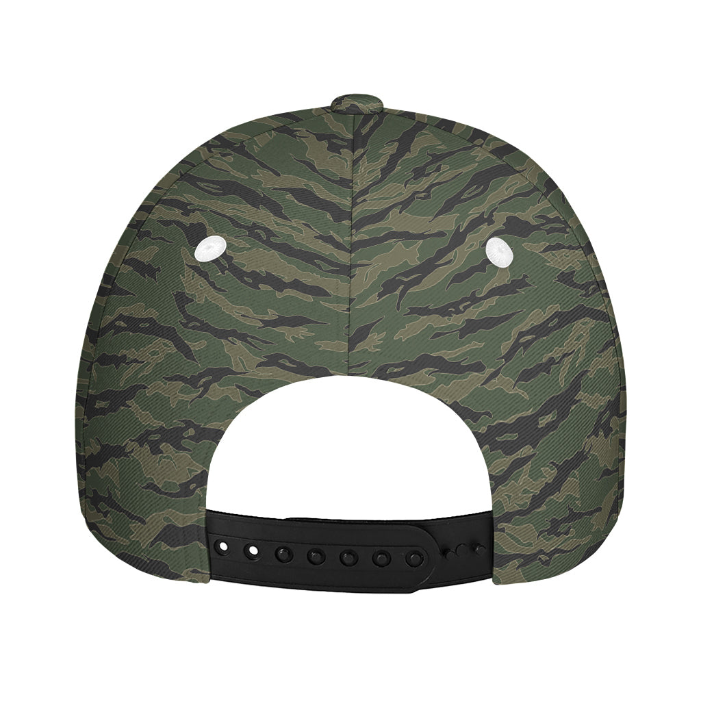 Green Tiger Stripe Camouflage Print Baseball Cap