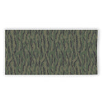 Green Tiger Stripe Camouflage Print Beach Towel