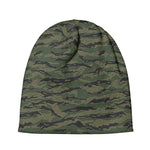 Green Tiger Stripe Camouflage Print Beanie