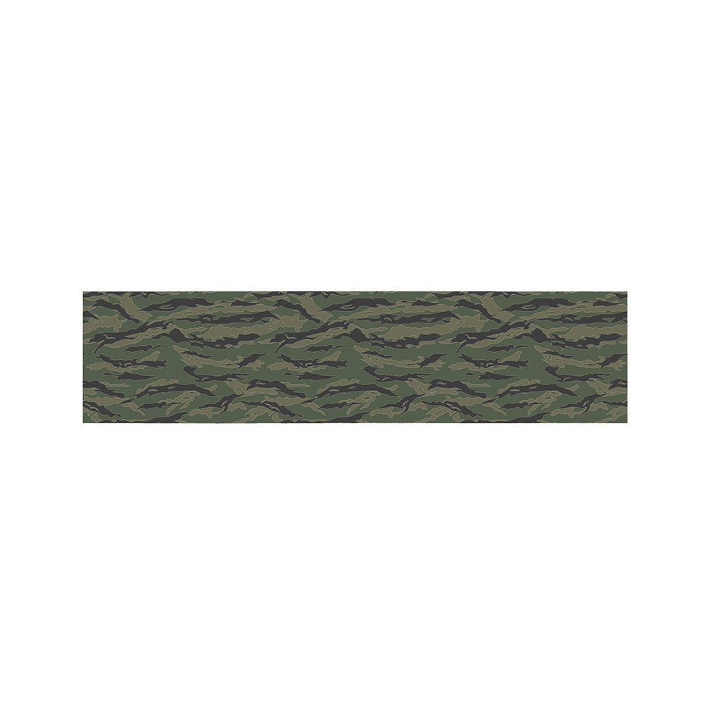 Green Tiger Stripe Camouflage Print Bed Runner