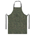 Green Tiger Stripe Camouflage Print Bib Apron With Pocket