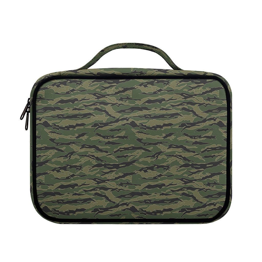 Green Tiger Stripe Camouflage Print Briefcase Bible Bag