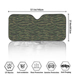 Green Tiger Stripe Camouflage Print Car Windshield Sun Shade