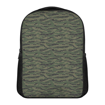 Green Tiger Stripe Camouflage Print Casual Backpack
