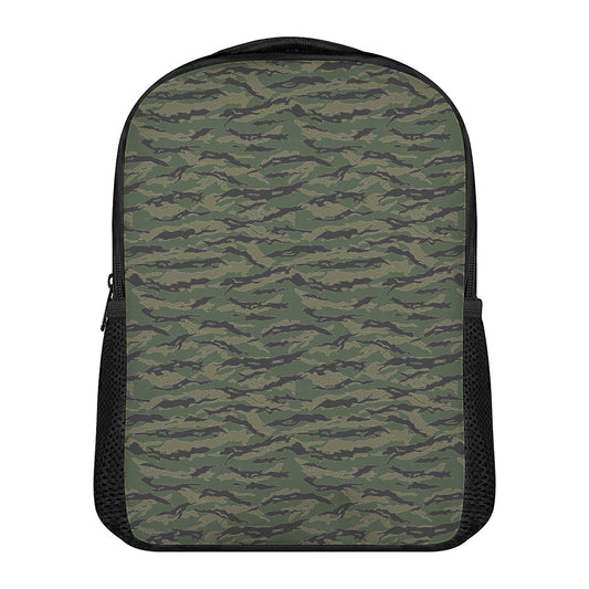 Green Tiger Stripe Camouflage Print Casual Backpack