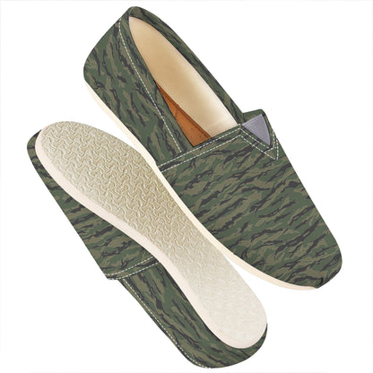 Green Tiger Stripe Camouflage Print Casual Shoes