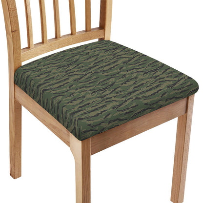 Green Tiger Stripe Camouflage Print Chair Cushion Cover