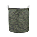 Green Tiger Stripe Camouflage Print Collapsible Laundry Basket