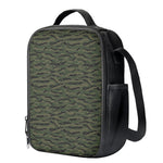 Green Tiger Stripe Camouflage Print Crossbody Lunch Bag