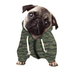 Green Tiger Stripe Camouflage Print Dog Zip Up Hoodie