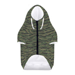 Green Tiger Stripe Camouflage Print Dog Zip Up Hoodie