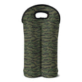 Green Tiger Stripe Camouflage Print Double Neoprene Wine Tote