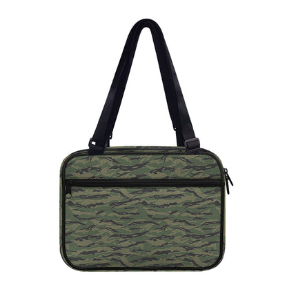 Green Tiger Stripe Camouflage Print Double Strap Bible Bag